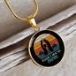 Basset Hound Mom Circle Necklace Stainless Steel or 18k Gold 18-22"-Express Your Love Gifts