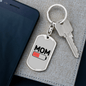 Battery Mom Keychain Stainless Steel or 18k Gold Dog Tag Keyring-Express Your Love Gifts