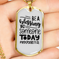 Be A Blessing Proverbs 11:25 Necklace Stainless Steel or 18k Gold Dog Tag 24" Chain-Express Your Love Gifts
