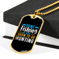 Be Back To Go Hunting Necklace Stainless Steel or 18k Gold Dog Tag 24" Chain-Express Your Love Gifts