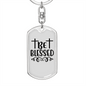Be Blessed Cross Keychain Stainless Steel or 18k Gold Dog Tag Keyring-Express Your Love Gifts