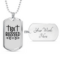 Be Blessed Cross Necklace Stainless Steel or 18k Gold Dog Tag 24" Chain-Express Your Love Gifts