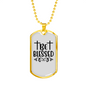 Be Blessed Cross Necklace Stainless Steel or 18k Gold Dog Tag 24" Chain-Express Your Love Gifts
