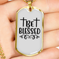 Be Blessed Cross Necklace Stainless Steel or 18k Gold Dog Tag 24" Chain-Express Your Love Gifts