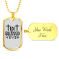 Be Blessed Cross Necklace Stainless Steel or 18k Gold Dog Tag 24" Chain-Express Your Love Gifts