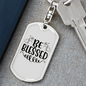 Be Blessed Flower Keychain Stainless Steel or 18k Gold Dog Tag Keyring-Express Your Love Gifts