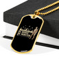 Be Brave Be Hunter Hunting Necklace Stainless Steel or 18k Gold Dog Tag 24"-Express Your Love Gifts