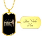 Be Brave Be Hunter Hunting Necklace Stainless Steel or 18k Gold Dog Tag 24"-Express Your Love Gifts