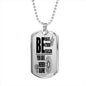 Be Brave Strong Fearless Necklace Stainless Steel or 18k Gold Dog Tag 24"-Express Your Love Gifts