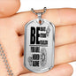 Be Brave Strong Fearless Necklace Stainless Steel or 18k Gold Dog Tag 24"-Express Your Love Gifts