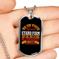Be Courageous Be Strong 1 Corinthians 16:13 Necklace Stainless Steel or 18k Gold Dog Tag 24" Chain-Express Your Love Gifts