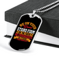 Be Courageous Be Strong 1 Corinthians 16:13 Necklace Stainless Steel or 18k Gold Dog Tag 24" Chain-Express Your Love Gifts
