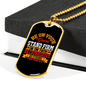 Be Courageous Be Strong 1 Corinthians 16:13 Necklace Stainless Steel or 18k Gold Dog Tag 24" Chain-Express Your Love Gifts