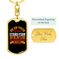 Be Courageous Be Strong 1 Corinthians 18:13 Keychain Stainless Steel or 18k Gold Dog Tag Keyring-Express Your Love Gifts