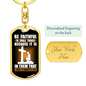 Be Faithful Luke 16:10 Keychain Stainless Steel or 18k Gold Dog Tag Keyring-Express Your Love Gifts