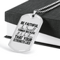 Be Faithful Necklace Stainless Steel or 18k Gold Dog Tag 24" Chain-Express Your Love Gifts