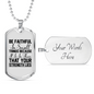 Be Faithful Necklace Stainless Steel or 18k Gold Dog Tag 24" Chain-Express Your Love Gifts