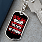 Be On Guard 1 Corinthians 16:13 Keychain Stainless Steel or 18k Gold Dog Tag Keyring-Express Your Love Gifts