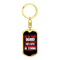 Be On Guard 1 Corinthians 16:13 Keychain Stainless Steel or 18k Gold Dog Tag Keyring-Express Your Love Gifts