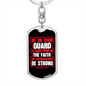 Be On Guard 1 Corinthians 16:13 Keychain Stainless Steel or 18k Gold Dog Tag Keyring-Express Your Love Gifts