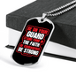 Be On Guard 1 Corinthians 16:13 Necklace Stainless Steel or 18k Gold Dog Tag 24" Chain-Express Your Love Gifts
