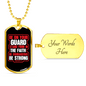 Be On Guard 1 Corinthians 16:13 Necklace Stainless Steel or 18k Gold Dog Tag 24" Chain-Express Your Love Gifts
