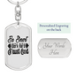 Be Smart Keychain Stainless Steel or 18k Gold Dog Tag Keyring-Express Your Love Gifts