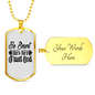 Be Smart Necklace Stainless Steel or 18k Gold Dog Tag 24" Chain-Express Your Love Gifts