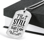 Be Still And Know Cross Psalm 46 Necklace Stainless Steel or 18k Gold Dog Tag 24" Chain-Express Your Love Gifts
