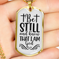 Be Still And Know Cross Psalm 46 Necklace Stainless Steel or 18k Gold Dog Tag 24" Chain-Express Your Love Gifts