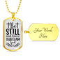 Be Still And Know Cross Psalm 46 Necklace Stainless Steel or 18k Gold Dog Tag 24" Chain-Express Your Love Gifts