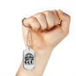 Be Still And Know Psalm 46:10 Necklace Stainless Steel or 18k Gold Dog Tag 24" Chain-Express Your Love Gifts