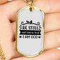 Be Still And Know Necklace Stainless Steel or 18k Gold Dog Tag 24" Chain-Express Your Love Gifts