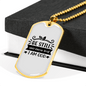 Be Still And Know Necklace Stainless Steel or 18k Gold Dog Tag 24" Chain-Express Your Love Gifts