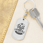Be Still And Know Psalm 46:10 Keychain Stainless Steel or 18k Gold Dog Tag Keyring-Express Your Love Gifts