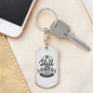 Be Still And Know Psalm 46:10 Keychain Stainless Steel or 18k Gold Dog Tag Keyring-Express Your Love Gifts