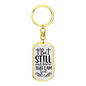 Be Still And Know Psalm 46 Keychain Stainless Steel or 18k Gold Dog Tag Keyring-Express Your Love Gifts