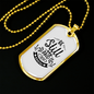 Be Still And Know That Psalm 46:10 Necklace Stainless Steel or 18k Gold Dog Tag 24" Chain-Express Your Love Gifts