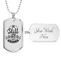 Be Still And Know That Psalm 46:10 Necklace Stainless Steel or 18k Gold Dog Tag 24" Chain-Express Your Love Gifts