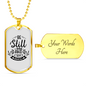 Be Still And Know That Psalm 46:10 Necklace Stainless Steel or 18k Gold Dog Tag 24" Chain-Express Your Love Gifts