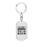 Be Still Know God Keychain Stainless Steel or 18k Gold Dog Tag Keyring-Express Your Love Gifts