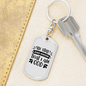 Be Still Know God Keychain Stainless Steel or 18k Gold Dog Tag Keyring-Express Your Love Gifts