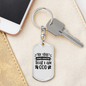 Be Still Know God Keychain Stainless Steel or 18k Gold Dog Tag Keyring-Express Your Love Gifts