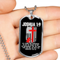 Be Strong And Courageous Firefighter Gift Stainless Steel or 18k Gold Dog Tag 24" Chain-Express Your Love Gifts