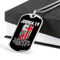 Be Strong And Courageous Firefighter Gift Stainless Steel or 18k Gold Dog Tag 24" Chain-Express Your Love Gifts