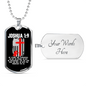 Be Strong And Courageous Firefighter Gift Stainless Steel or 18k Gold Dog Tag 24" Chain-Express Your Love Gifts