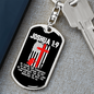 Be Strong And Courageous Firefighter Keychain Stainless Steel or 18k Gold Dog Tag Keyring-Express Your Love Gifts
