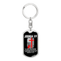 Be Strong And Courageous Firefighter Keychain Stainless Steel or 18k Gold Dog Tag Keyring-Express Your Love Gifts