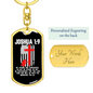 Be Strong And Courageous Firefighter Keychain Stainless Steel or 18k Gold Dog Tag Keyring-Express Your Love Gifts