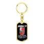 Be Strong And Courageous Firefighter Keychain Stainless Steel or 18k Gold Dog Tag Keyring-Express Your Love Gifts